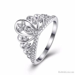 Princess Tiara Ring 925 Sterling Silver